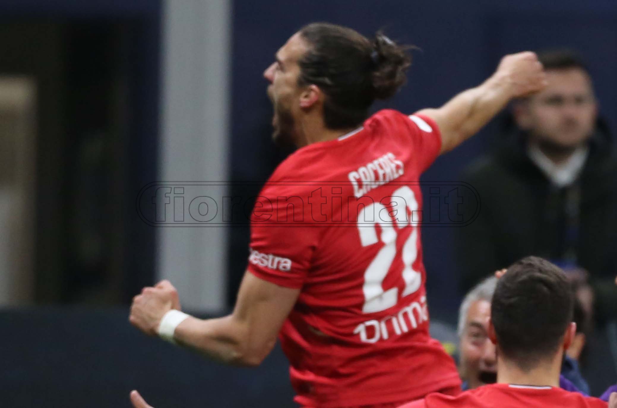 INTER - FIORENTINA COPPA ITALIA 29-01-2020 ESULTANZA DI MARTIN CACERES. SILPRESS