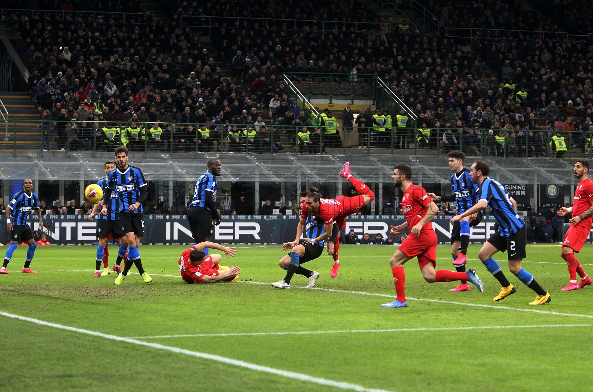 INTER - FIORENTINA COPPA ITALIA 29-01-2020 GOL DI MARTIN CACERES. SILPRESS