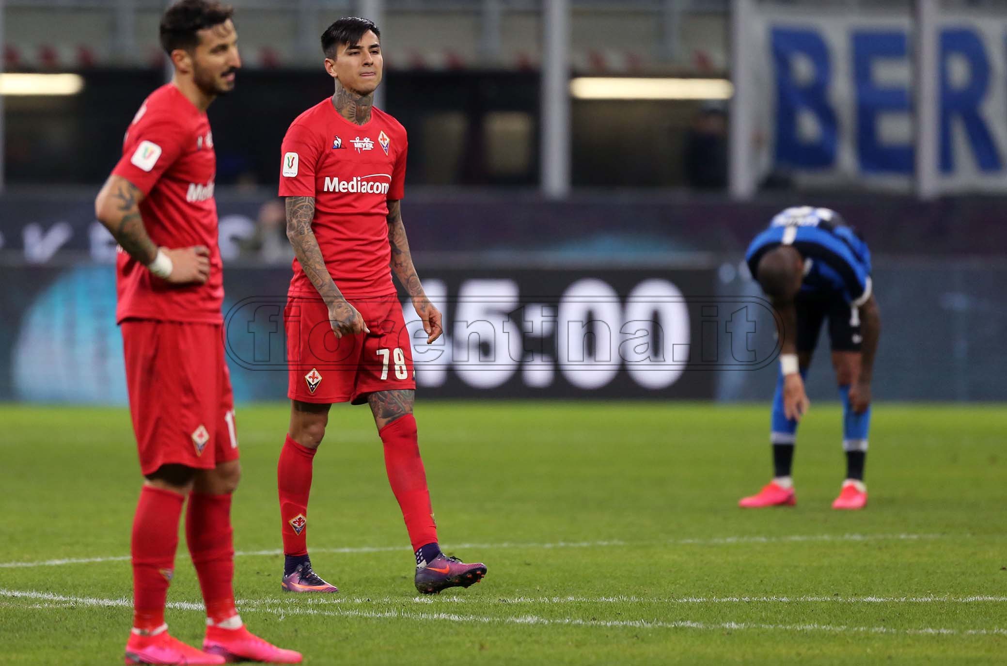 INTER - FIORENTINA COPPA ITALIA 29-01-2020 DELUSIONE CECCHERINI E PULGAR. SILPRESS