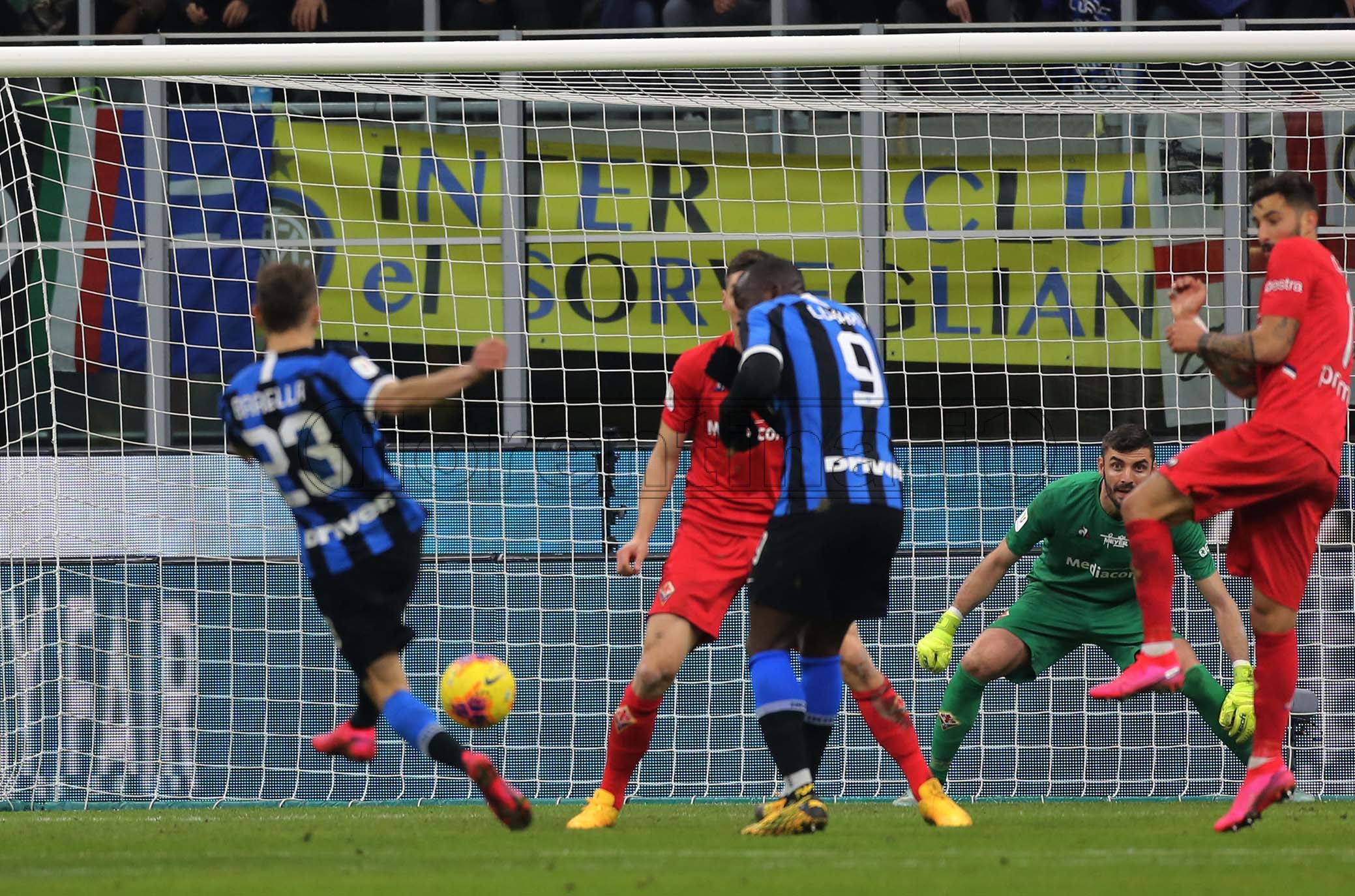 INTER - FIORENTINA COPPA ITALIA 29-01-2020 GOL DI NICOLO BARELLA. SILPRESS