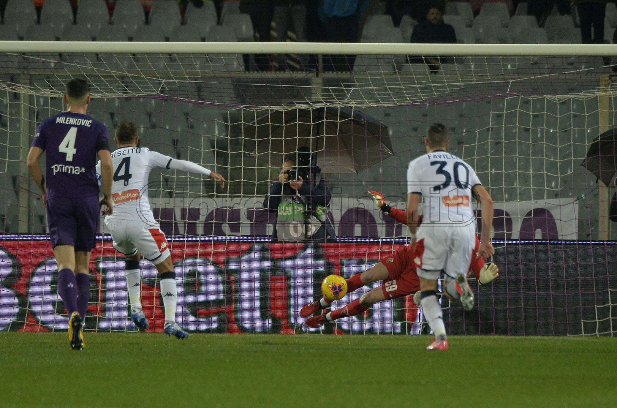 FIORENTINA - GENOA 25-01-2020 DRAGOWSKI PARA IL RIGORE. GALASSI SILVANO/SLPRESS