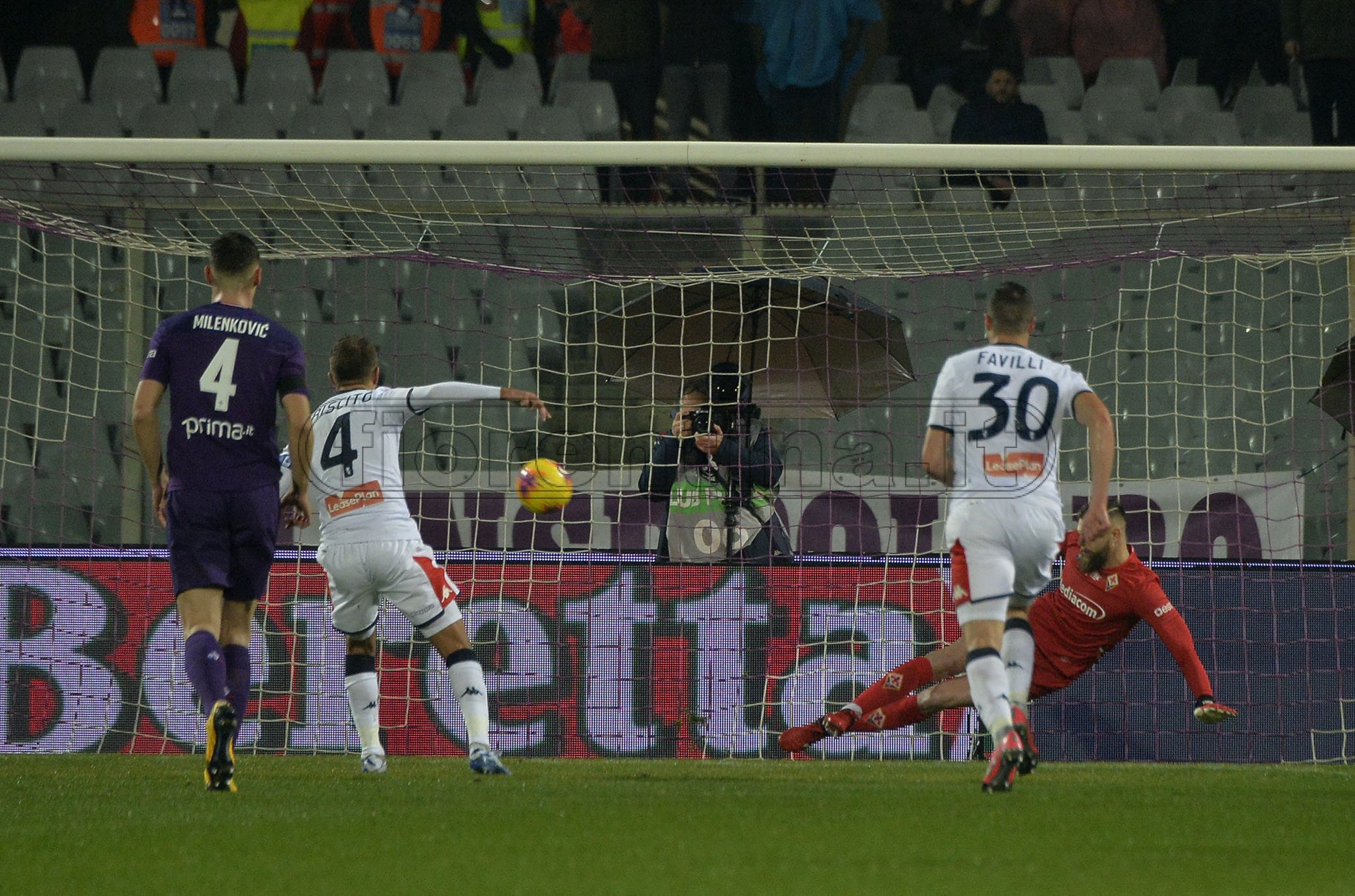 FIORENTINA - GENOA 25-01-2020 DRAGOWSKI PARA IL RIGORE. GALASSI SILVANO/SLPRESS