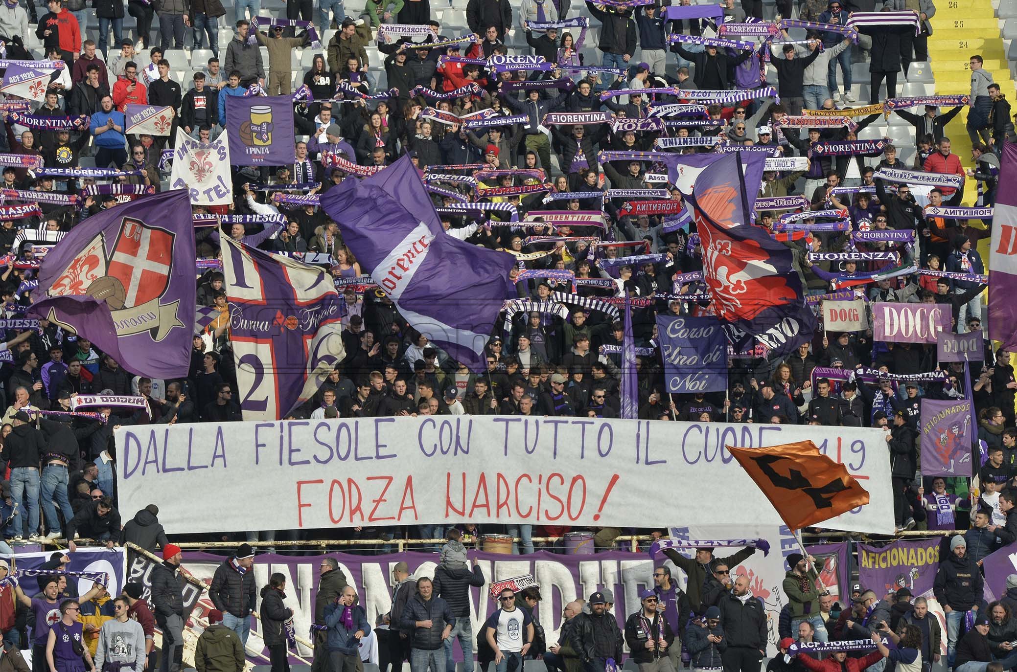 FIORENTINA - ATALANTA COPPA ITALIA 15-01-2020. STRISCIONE IN CURVA FIESOLE. GALASSI SILVANO/SILPRESS