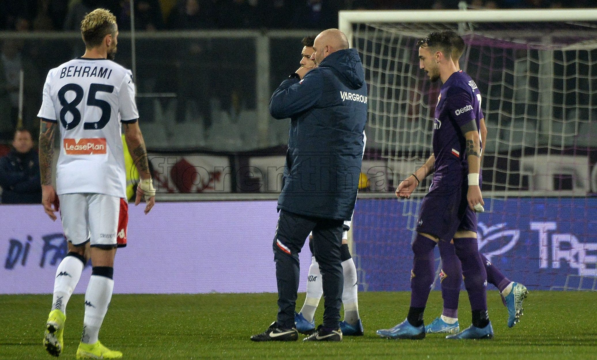 FIORENTINA - GENOA 25-01-2020 GAETANO CASTROVILLI ESCE DOPO L'INFORTUNIO. GALASSI SILVANO/SILPRESS