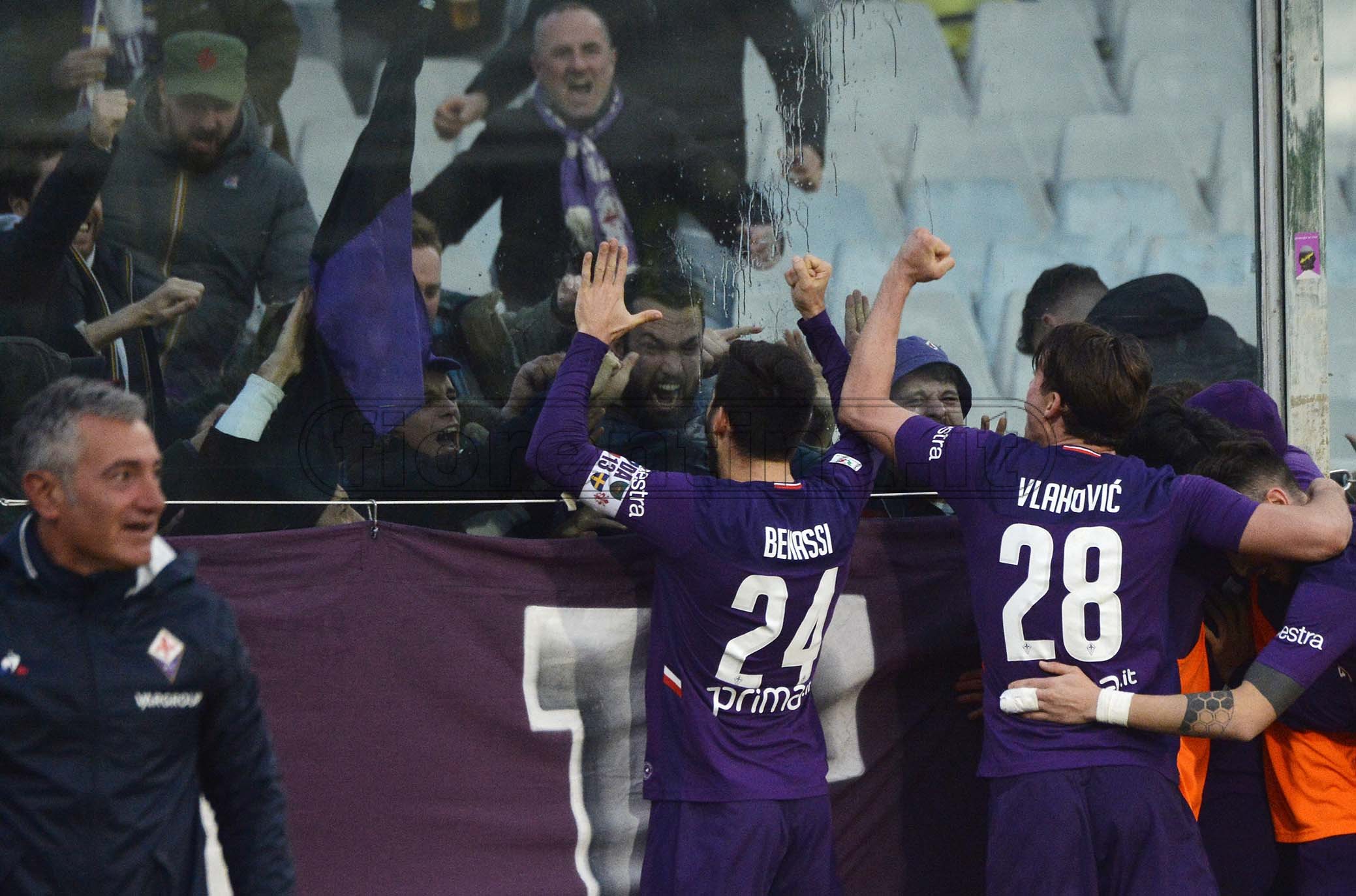 FIORENTINA - ATALANTA 15-01-2020 ESULTANZA DOPO IL GOL DI POL LIROLA . GALASSI SILVANO/SILPRESS
