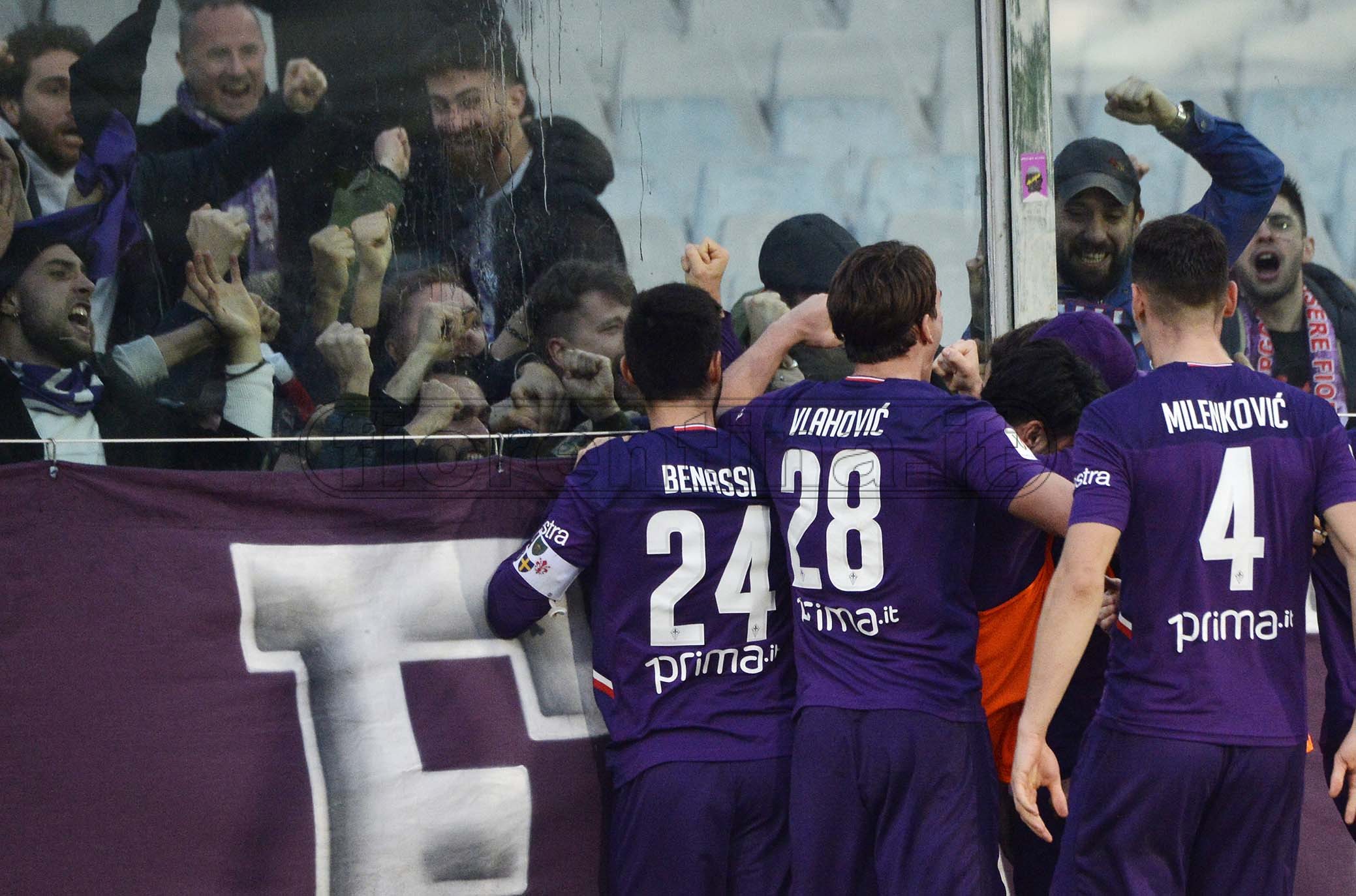 FIORENTINA - ATALANTA 15-01-2020 ESULTANZA DOPO IL GOL DI POL LIROLA . GALASSI SILVANO/SILPRESS