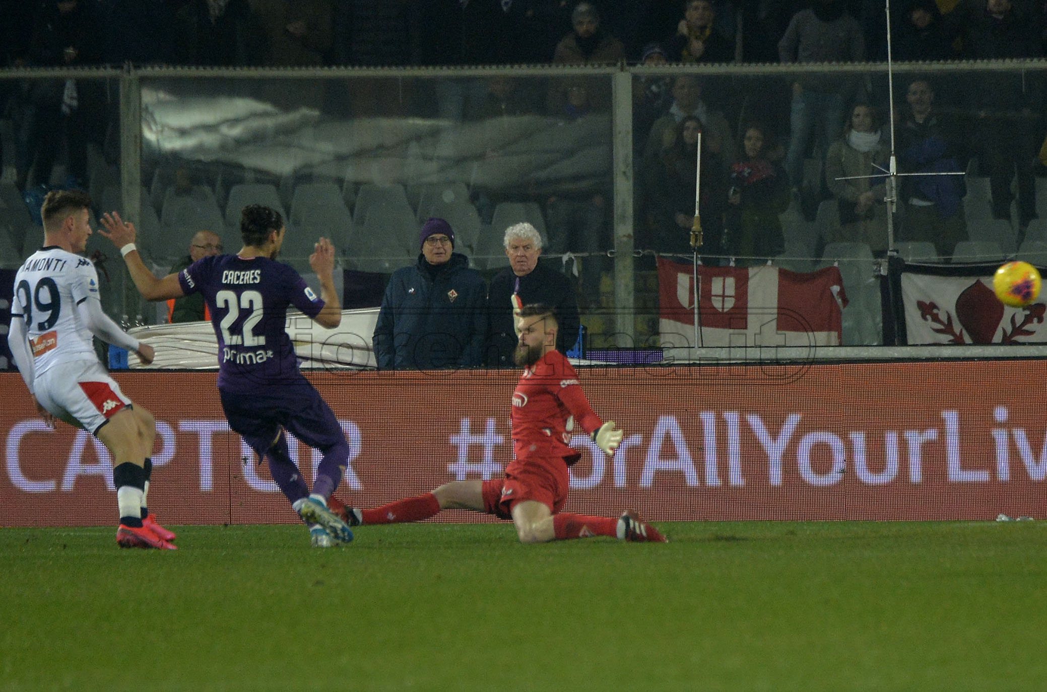FIORENTINA - GENOA 25-01-2020 PARATA DI DRAGOWSKI. GALASSI SILVANO/SILPRESS