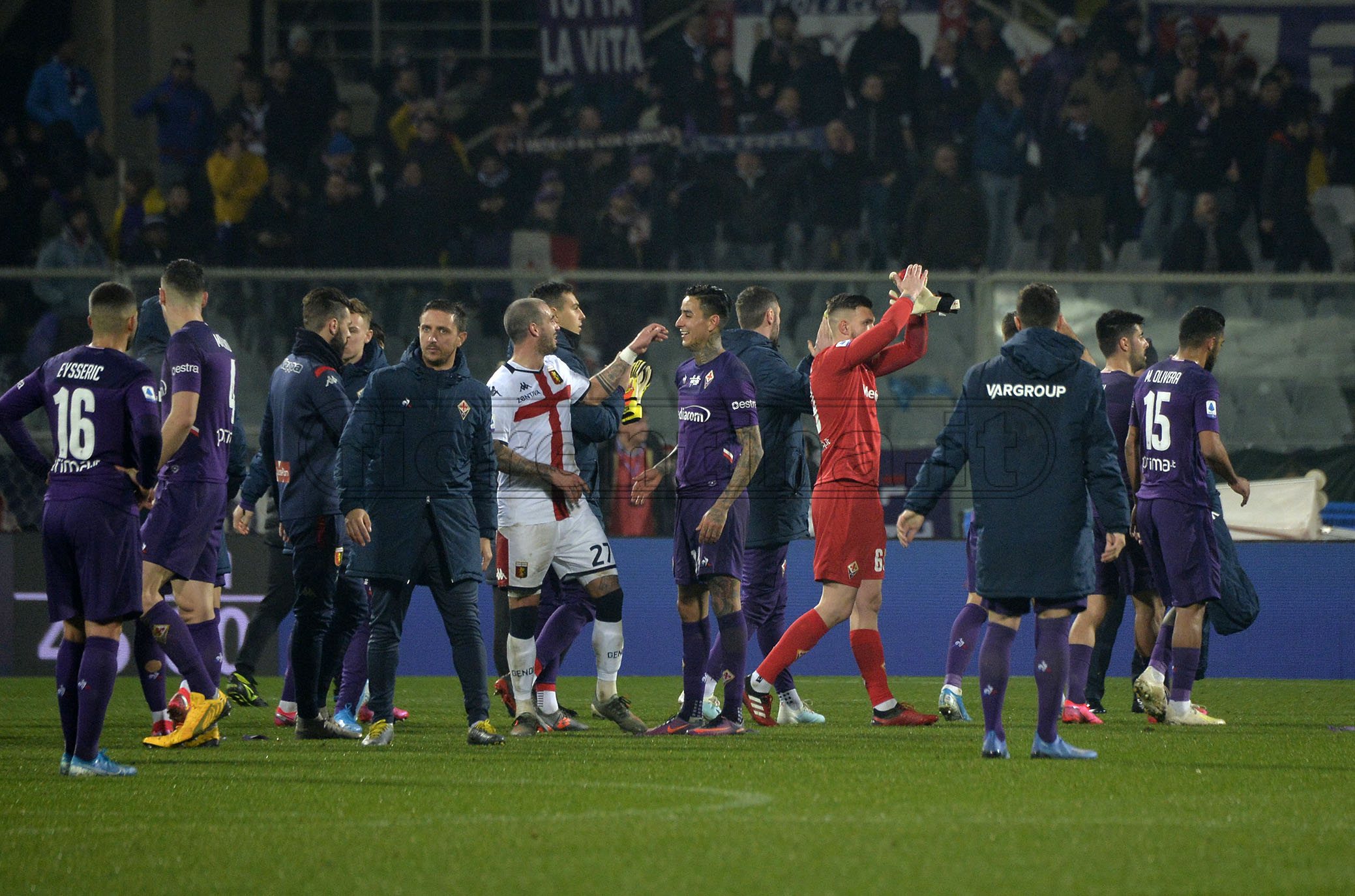 FIORENTINA - GENOA 25-01-2020 SALUTI A FINE PARTITA. GALASSI SILVANO/SILPRESS