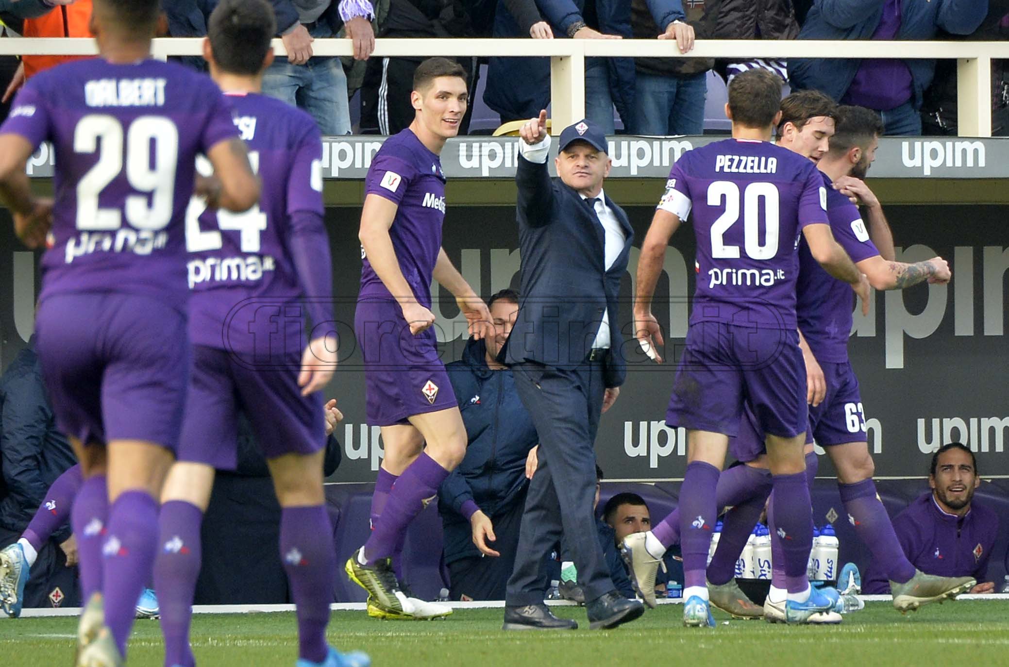 FIORENTINA - ATALANTA COPPA ITALIA 15-01-2020. ESULTANZA DI PATRICK CUTRONE E BEPPE IACHINI. GALASSI SILVANO/SILPRESS