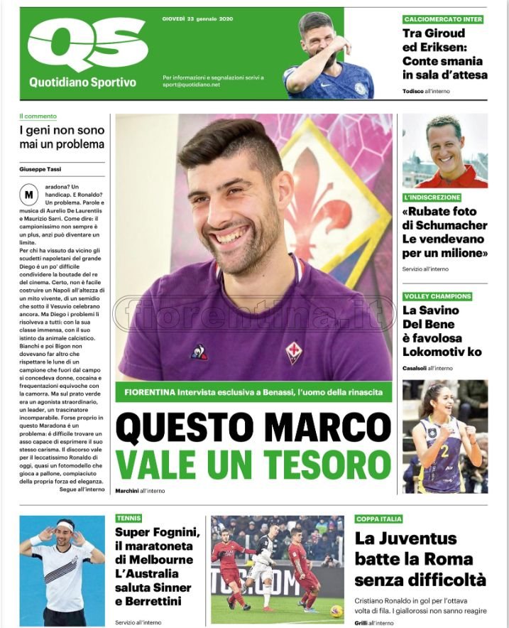 Quotidiani: le prime pagine di QS, Stadio, Gazzetta, Corriere dello Sport e Tuttosport
