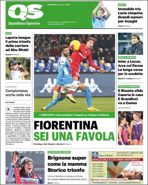 Quotidiani: le prime pagine di QS, Stadio, Gazzetta, Corriere dello Sport e Tuttosport