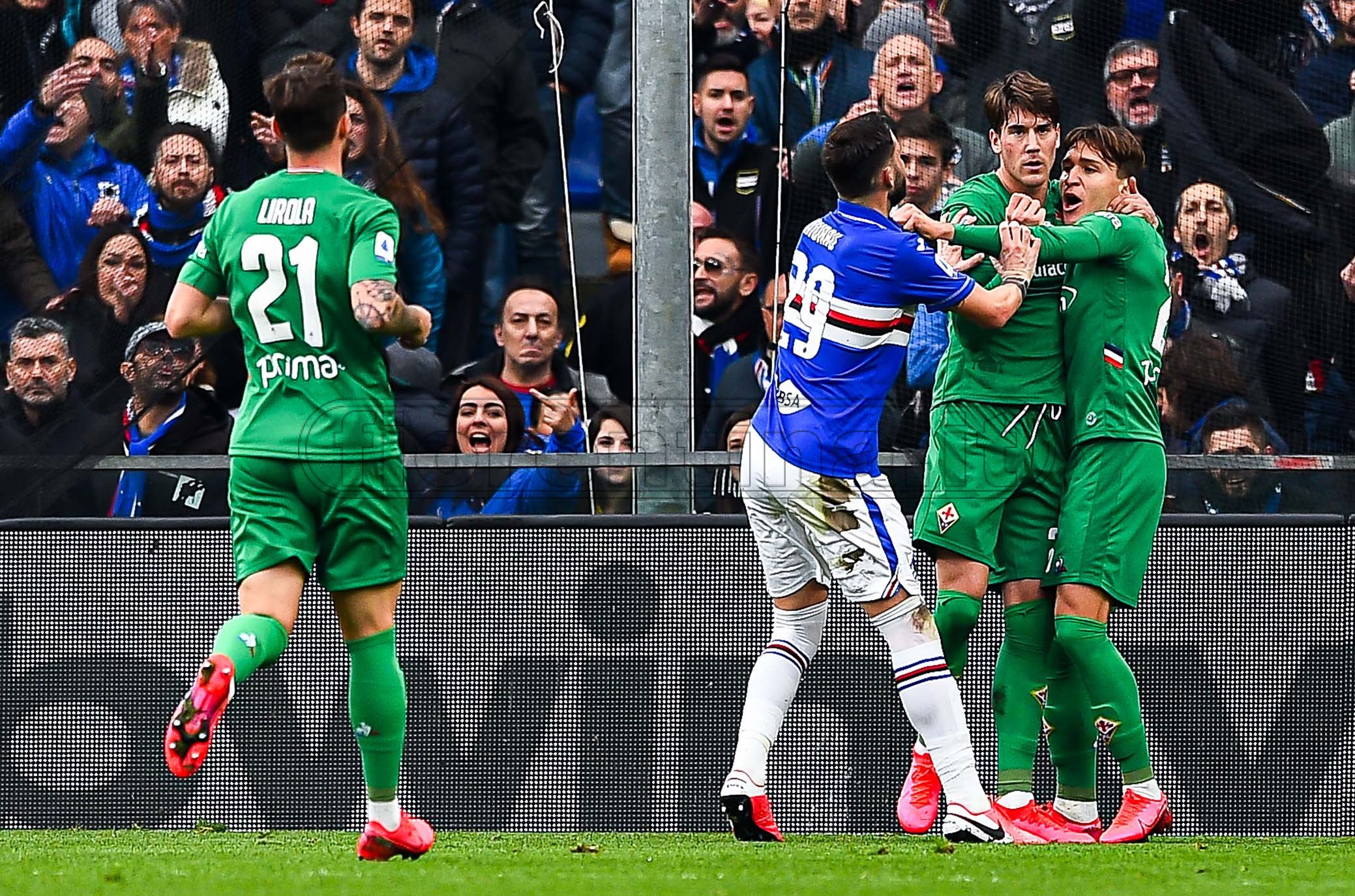 Serie A 2019/20 | Sampdoria-Fiorentina Gol Fiorentina (0-2): Pol Mikel Lirola-Nicola Murru-Dusan Vlahovic-Federico Chiesa - Lite