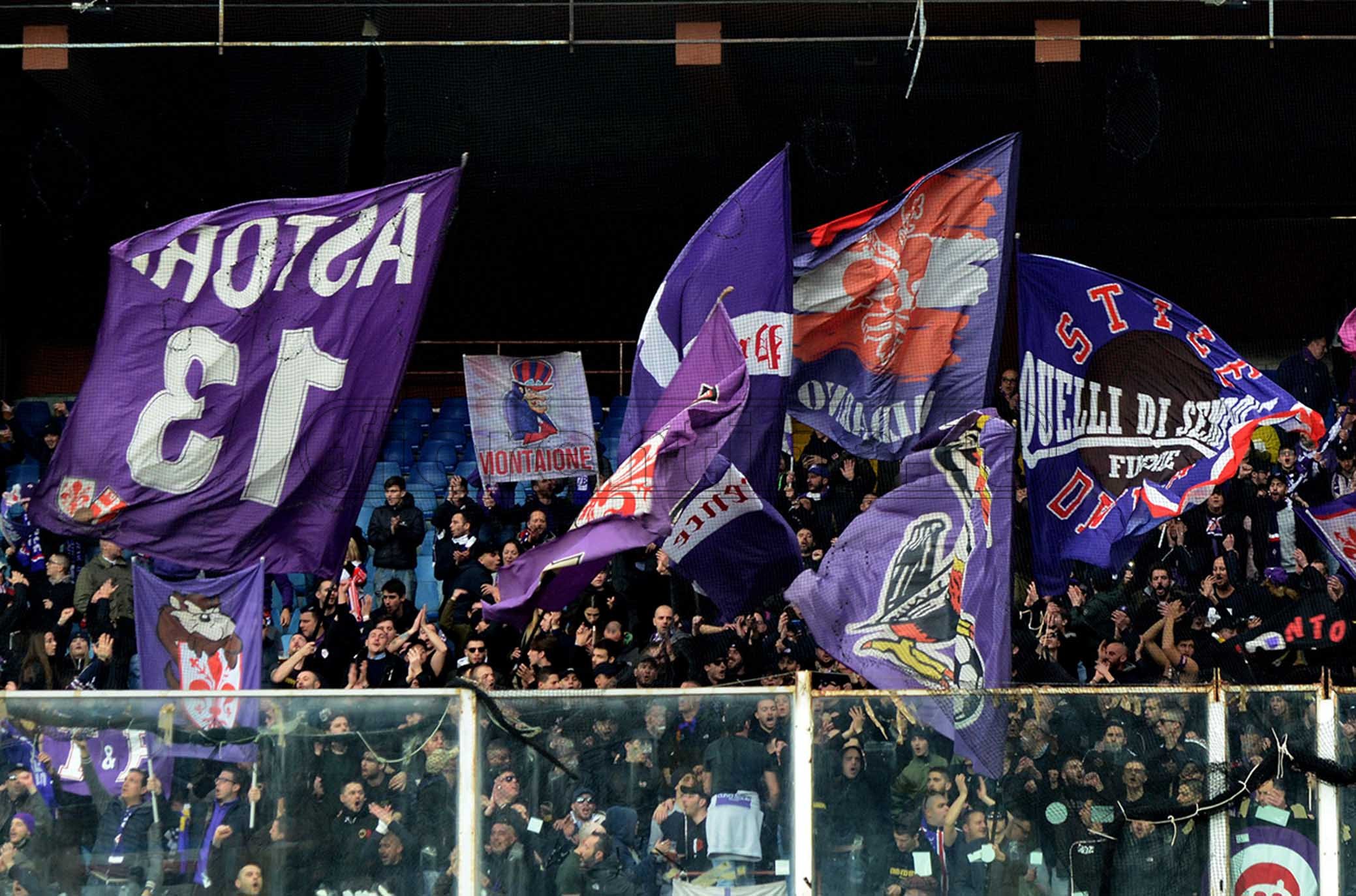 16-02-2020 SAMPDORIA-FIORENTINA CAMPIONATO SERIE A 19-20 TIFO FIORENTINA