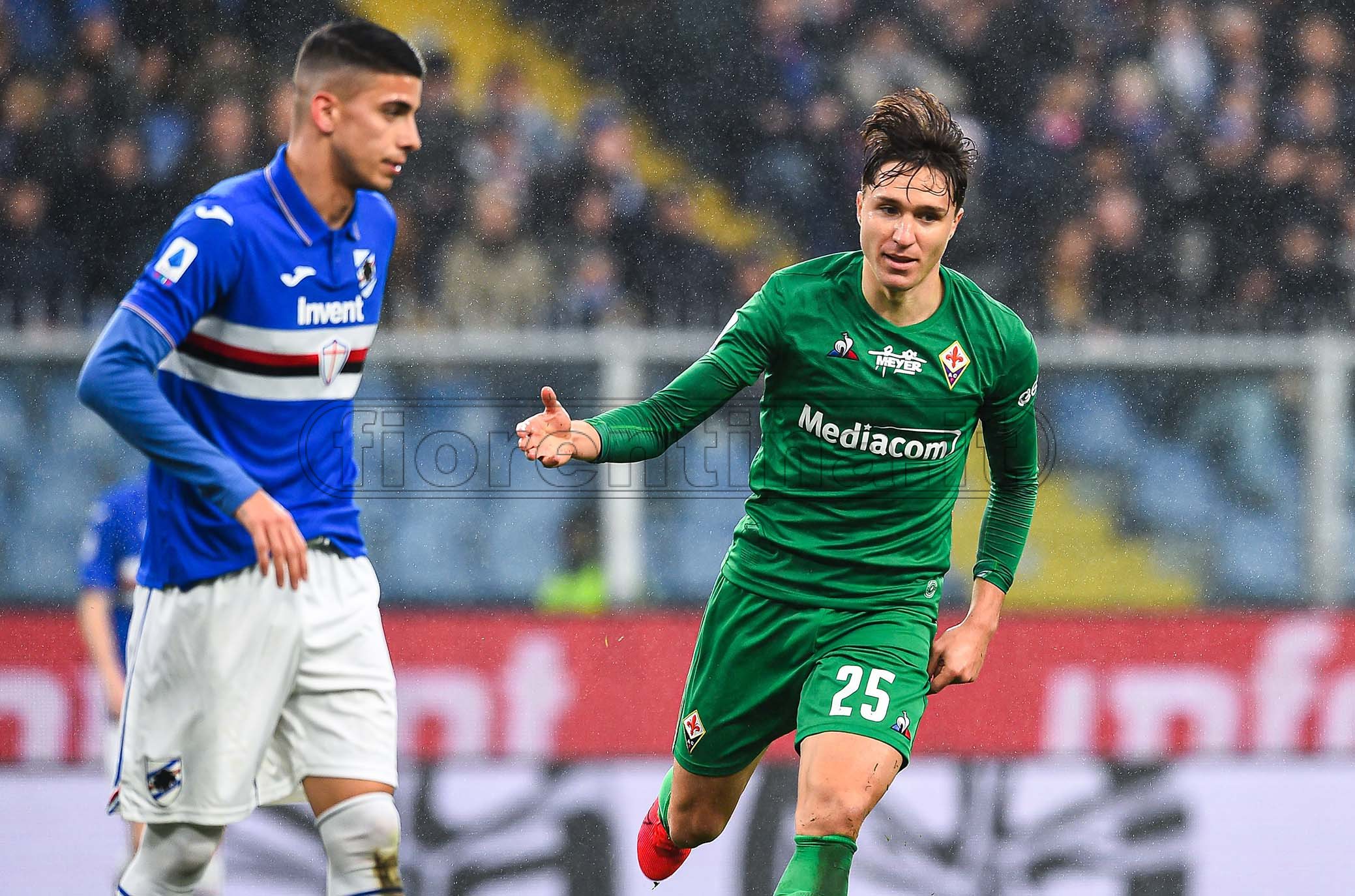 Serie A 2019/20 | Sampdoria-Fiorentina Gol Fiorentina (0-5): delusione Fabio Depaoli - esultanza Federico Chiesa
