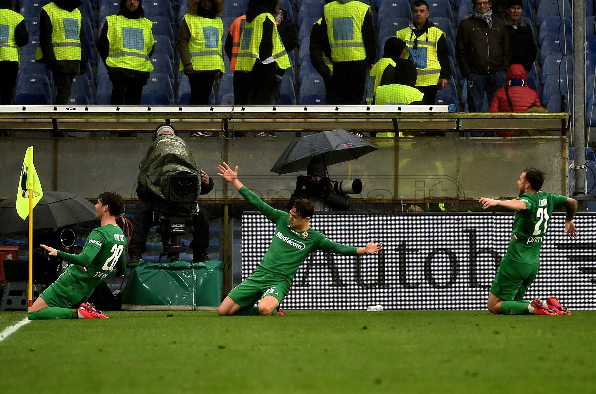 16-02-2020 SAMPDORIA-FIORENTINA CAMPIONATO SERIE A 19-20 ESULTA FIORENTINA DOPO GOAL 0-5 DI FEDERICO CHIESA
