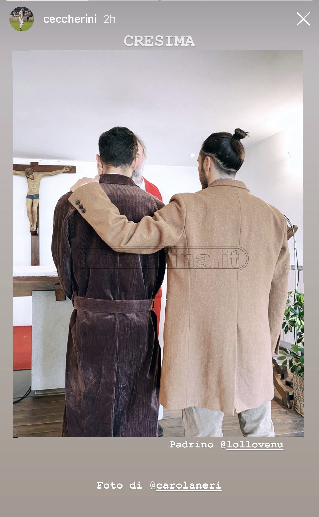 Ceccherini, oggi cresima in vista del matrimonio. Il padrino è Venuti (FOTO)