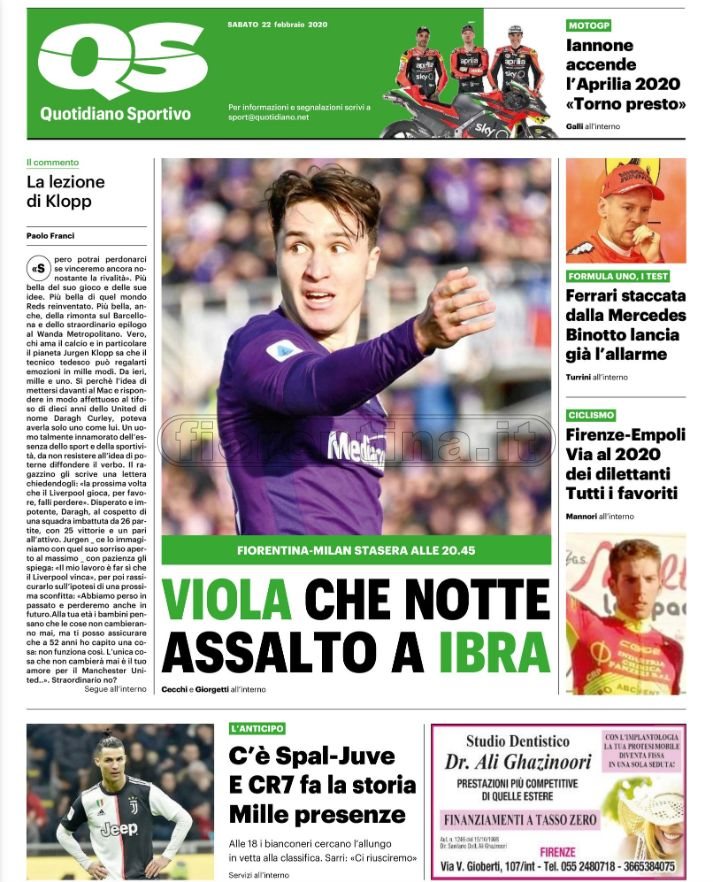 Quotidiani: le prime pagine di QS, Stadio, Gazzetta, Corriere dello Sport e Tuttosport