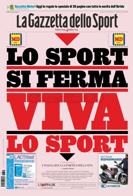 Quotidiani: la prima pagina di Qs, Stadio, Gazzetta, Corriere dello Sport, Tuttosport