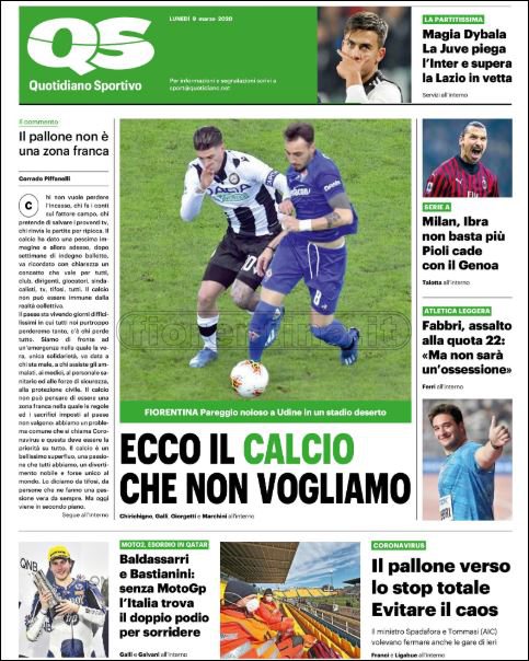 Quotidiani: le prime pagine di QS, Stadio, Gazzetta, Corriere dello Sport e Tuttosport