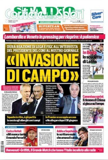 Quotidiani: le prime pagine di Gazzetta, Corriere dello Sport, Stadio e Tuttosport