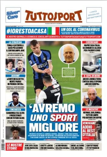 Quotidiani: la prima pagina di Qs, Stadio, Gazzetta, Corriere dello Sport, Tuttosport
