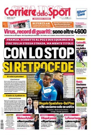 Quotidiani: le prime pagine di Gazzetta, Corriere dello Sport, Stadio e Tuttosport