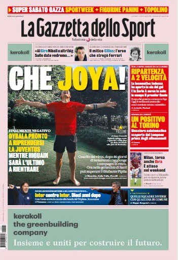 Quotidiani: le prime pagine di Gazzetta, Corriere dello Sport, Stadio e Tuttosport