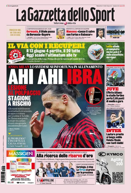 Quotidiani: la prima pagina di Qs, Stadio, Gazzetta, Corriere dello Sport, Tuttosport