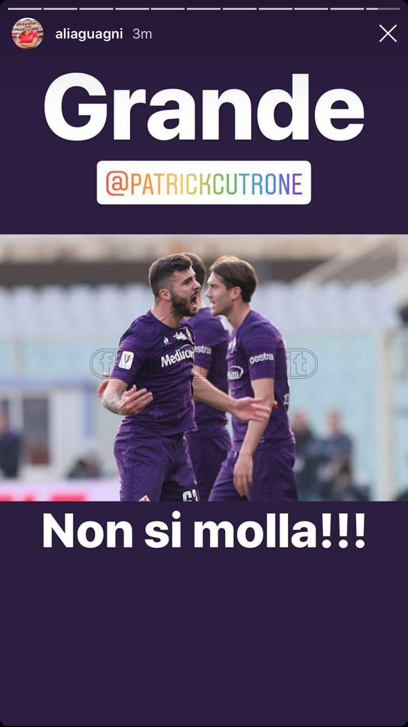 Guagni tifa viola da Madrid: "Grande Cutrone, non si molla" (FOTO)