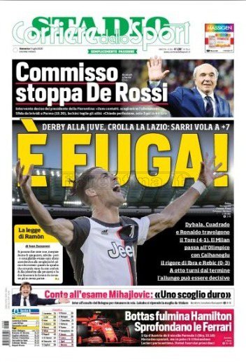 Quotidiani: le prime pagine di Qs, Gazzetta, CorSport, Stadio e Tuttosport