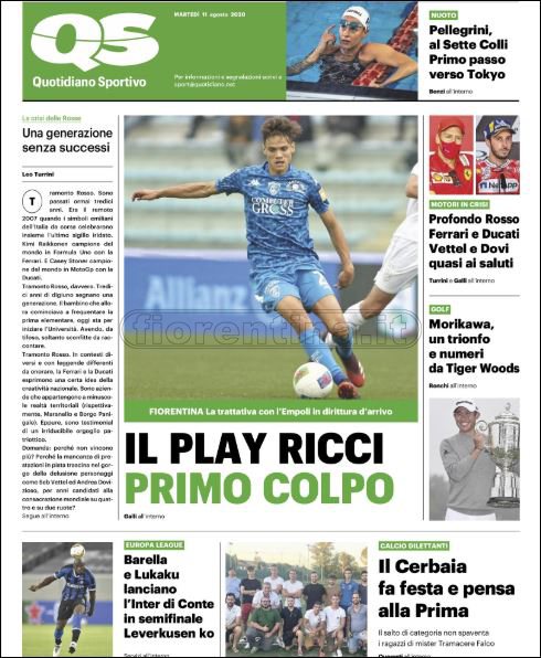 Quotidiani: le prime pagine di QS, CorSport, Stadio, Gazzetta e Tuttosport
