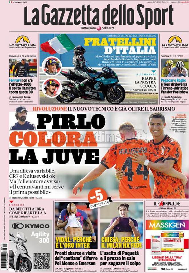 Quotidiani: la prima pagina di QS, Stadio, Gazzetta, Corriere dello Sport, Tuttosport