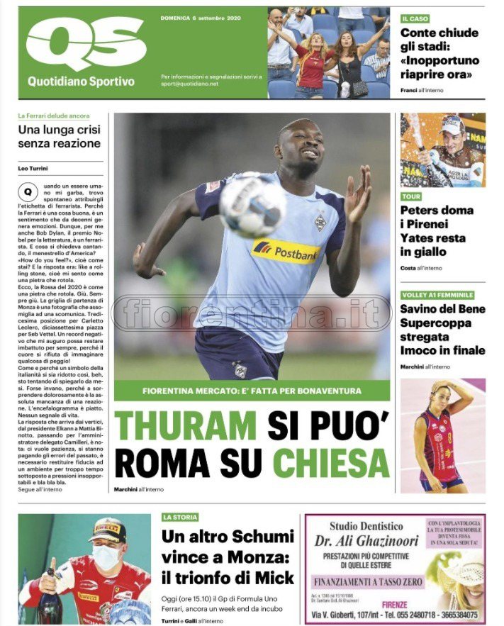 Quotidiani: le prime pagine di Qs, Gazzetta, CorSport, Stadio e Tuttosport
