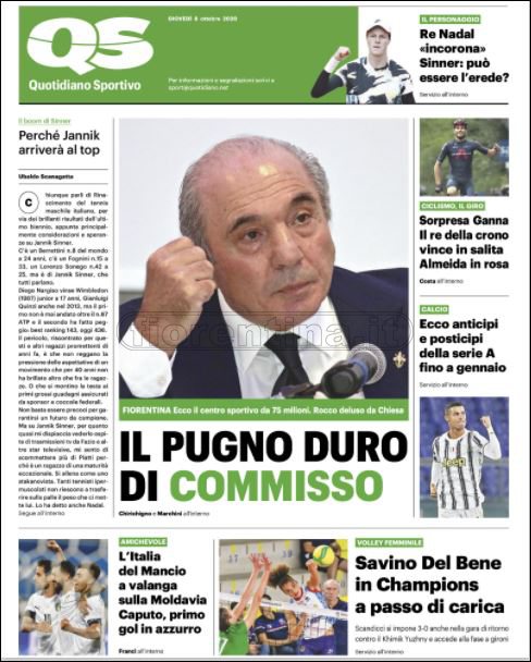 Quotidiani: le prime pagine di Qs, Gazzetta, CorSport, Stadio e Tuttosport