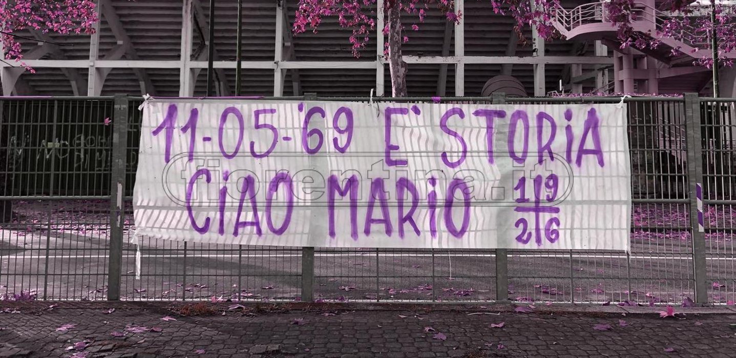 Morte Maraschi, il saluto della Fiesole in uno striscione: "Ciao Mario" (FOTO)