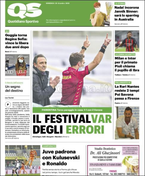 Quotidiani: le prime pagine di Qs, Gazzetta, CorSport, Stadio e Tuttosport