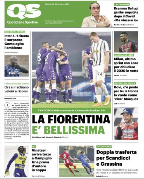Quotidiani: le prime pagine di Qs, Gazzetta, CorSport, Stadio e Tuttosport