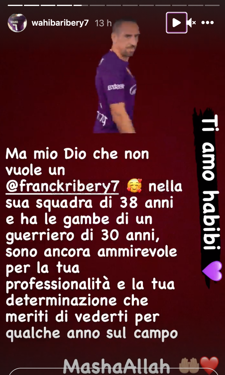 Wahiba Ribery: "Chi è che non vorrebbe uno come Franck in squadra?"