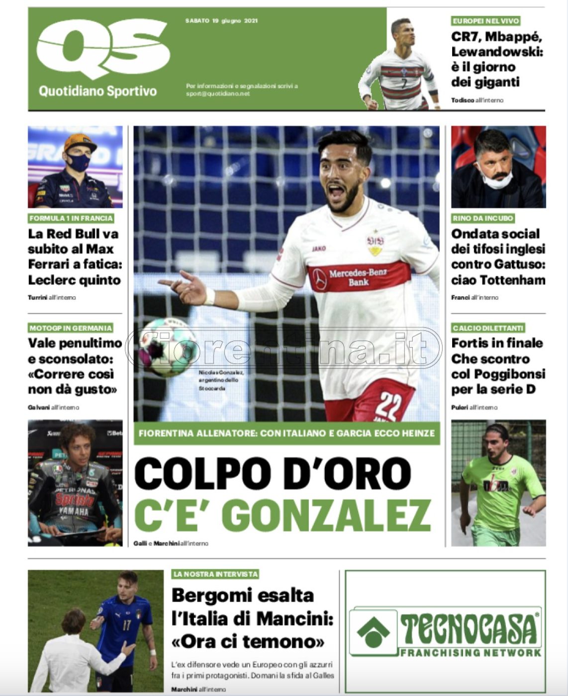 Quotidiani: le prime pagine di Qs, Gazzetta, CorSport e Tuttosport
