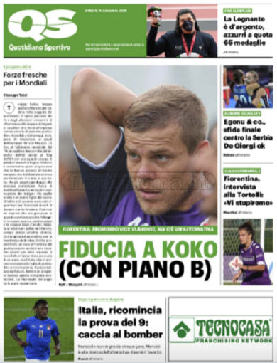 Quotidiani: la prima pagina di Qs, Stadio, Gazzetta, Corriere dello Sport, Tuttosport