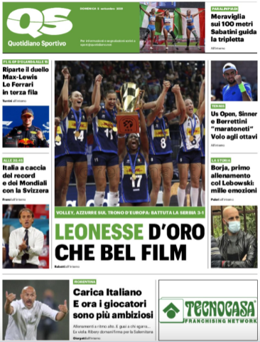Quotidiani: la prima pagina di Qs, Stadio, Gazzetta, Corriere dello Sport, Tuttosport