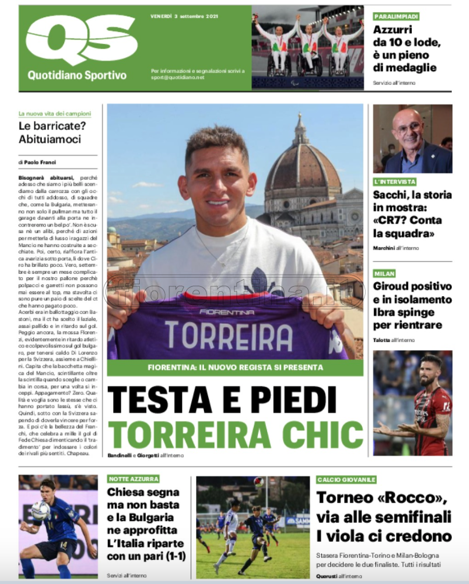 Quotidiani: la prima pagina di Qs, Stadio, Gazzetta, Corriere dello Sport, Tuttosport