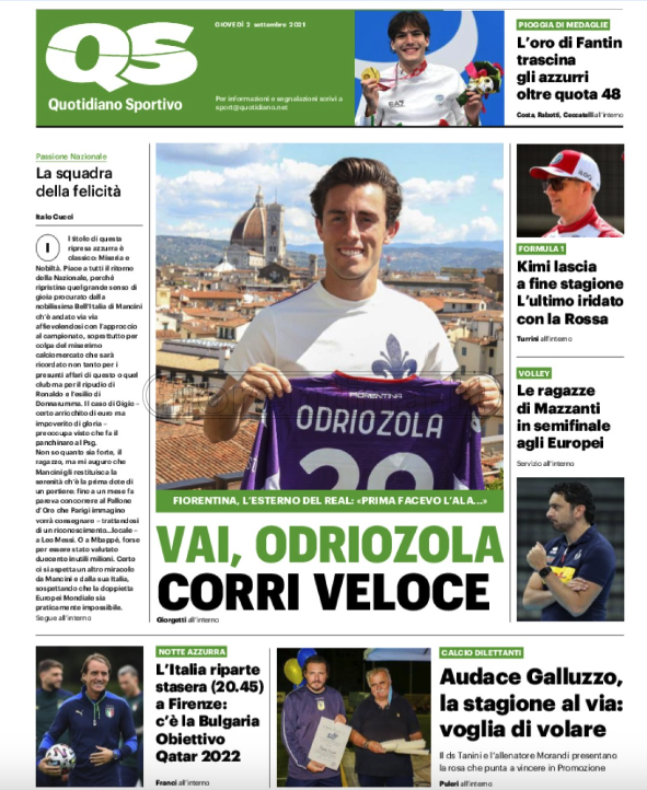 Quotidiani: la prima pagina di Qs, Stadio, Gazzetta, Corriere dello Sport, Tuttosport