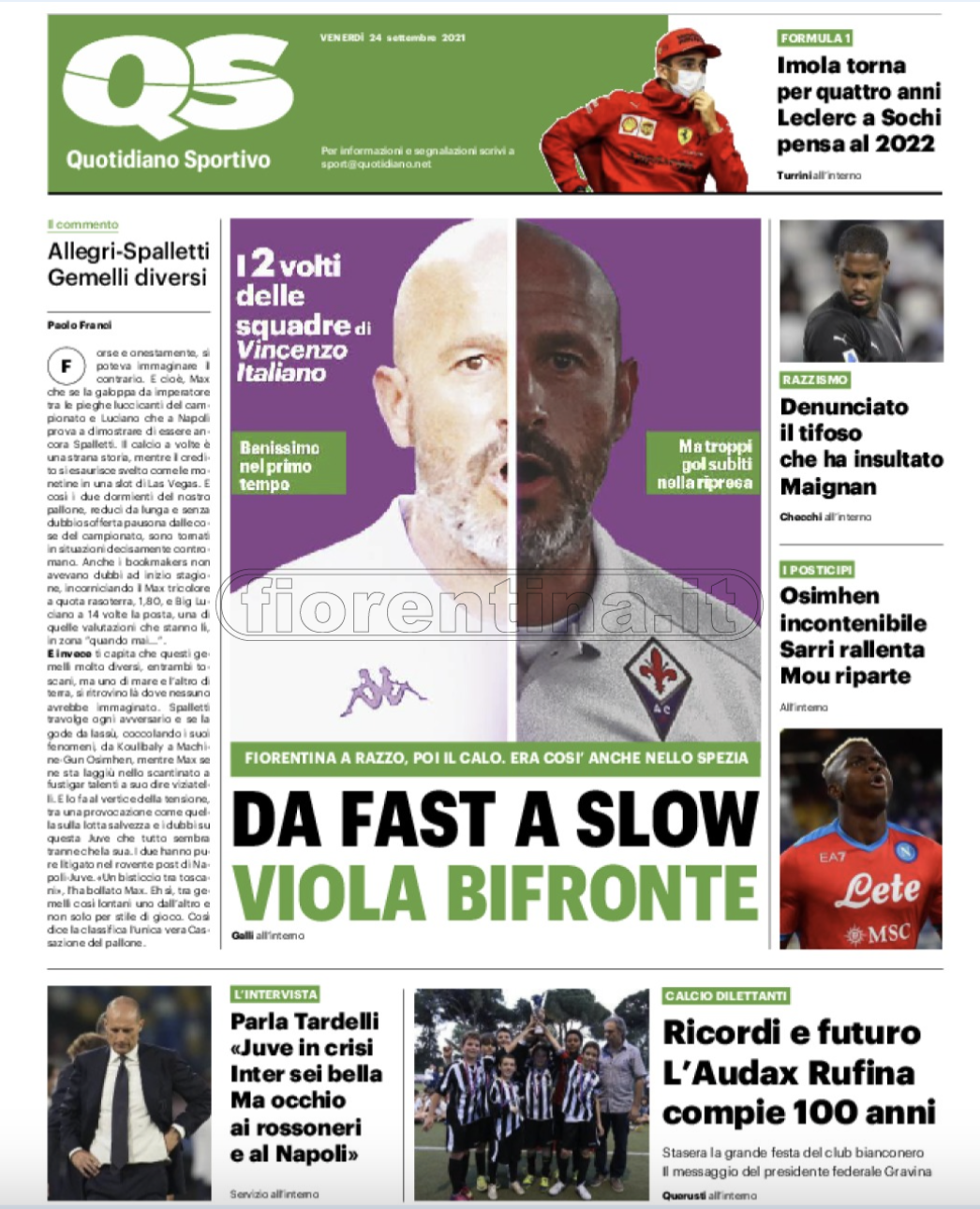 Quotidiani: la prima pagina di Qs, Stadio, Gazzetta, Corriere dello Sport, Tuttosport