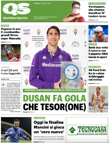 Quotidiani: la prima pagina di Qs, Stadio, Gazzetta, Corriere dello Sport, Tuttosport