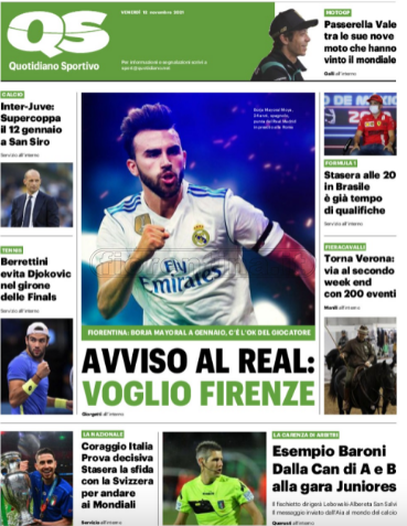 Quotidiani: la prima pagina di Qs, Stadio, Gazzetta, Corriere dello Sport, Tuttosport