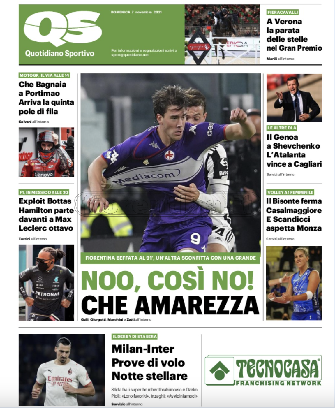 Quotidiani: la prima pagina di QS, Gazzetta, Corriere dello Sport, Tuttosport