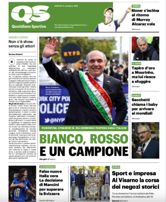 Quotidiani: le prime pagine di Qs, Gazzetta, CorSport, Stadio e Tuttosport