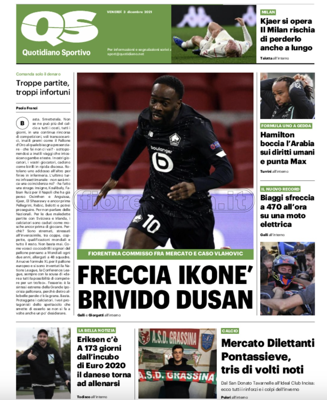 Quotidiani: le prime pagine di Qs, Gazzetta, CorSport, Stadio e Tuttosport