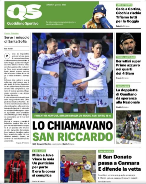 Quotidiani: le prime pagine di Qs, Gazzetta, CorSport, Stadio e Tuttosport
